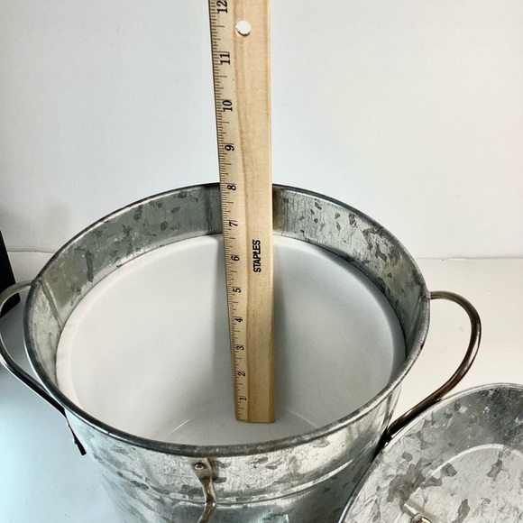Galvanized Ice Bucket With Handles, Lid, Liner, And Scoop - Picture 13 of 14
